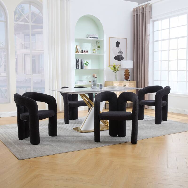 Velvet Fabric Upholstered Accent Chair Set of 2
