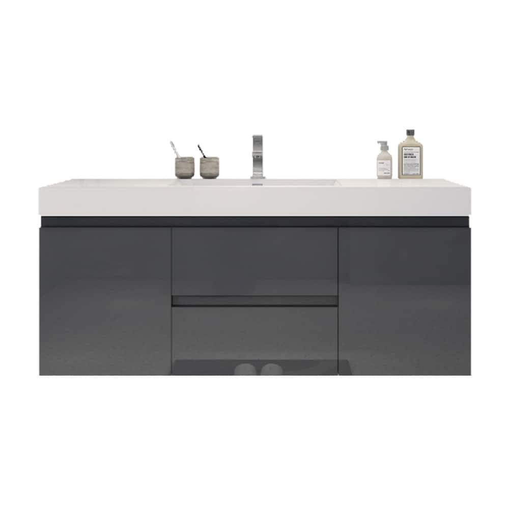 Baillie 60'' Wall-Mounted Vanity with Single Reinforced Acrylic Sink