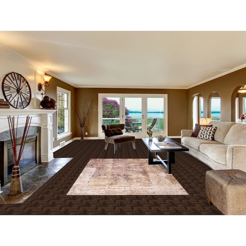 All-Over Abstract Modern Area Rug Hand-Knotted Wool Carpet - 5'4" X 7'10"
