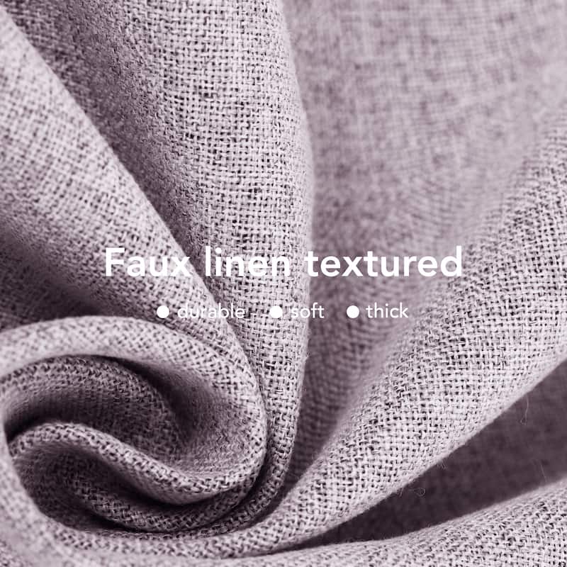 Deconovo Total Blackout Faux Linen Curtains 2 Panels