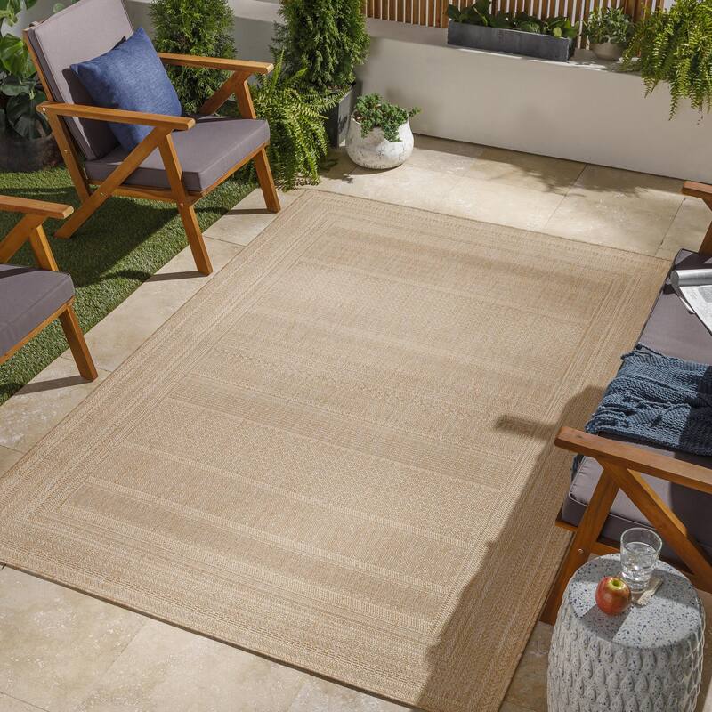 Livabliss Tuareg Rustic Tribal Indoor/Outdoor Area Rug - Beige - 7'10" x 10'