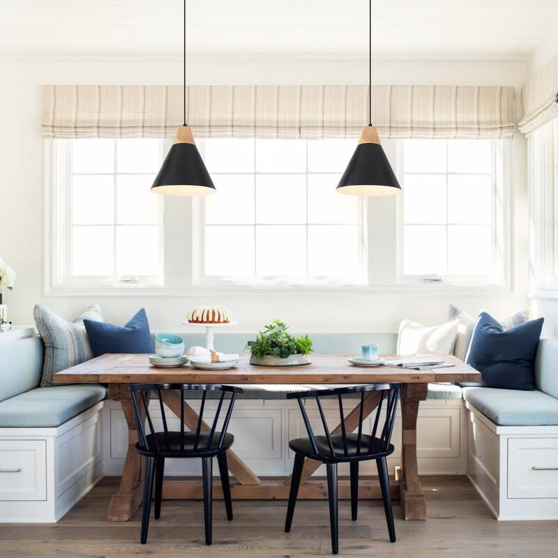 1-Light Industrial Pendant Light with Conical Shade for Kitchen Island