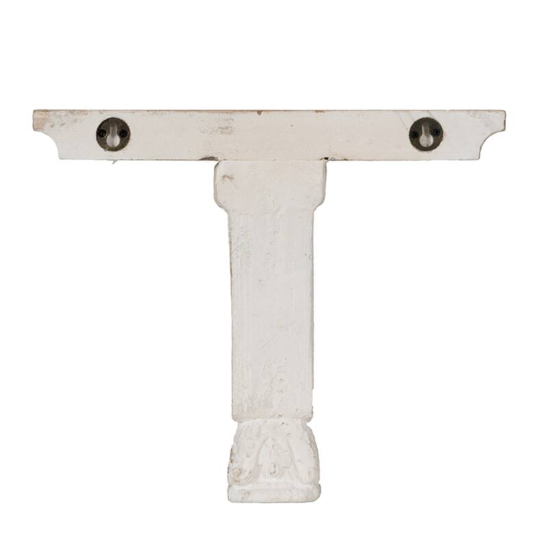 Weathered Style Corbel Wooden Wall Shelf - 13.75" - White and Brown