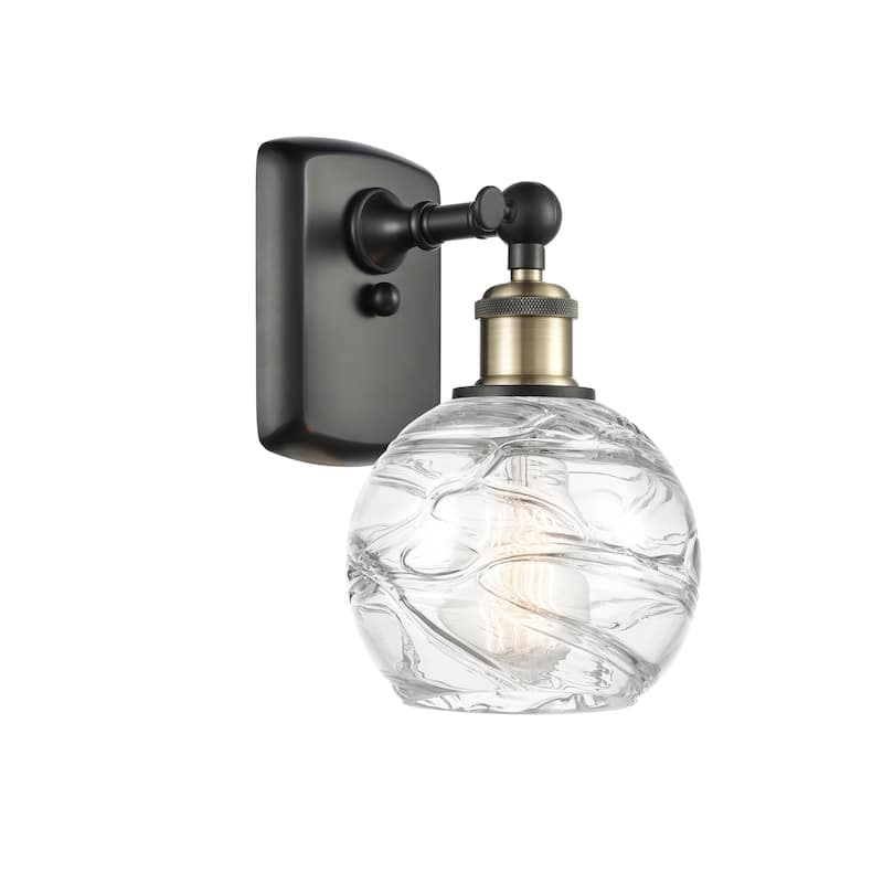 Innovations Lighting Athens Deco Swirl - 1 Light 6" Sconce - Black Antique Brass