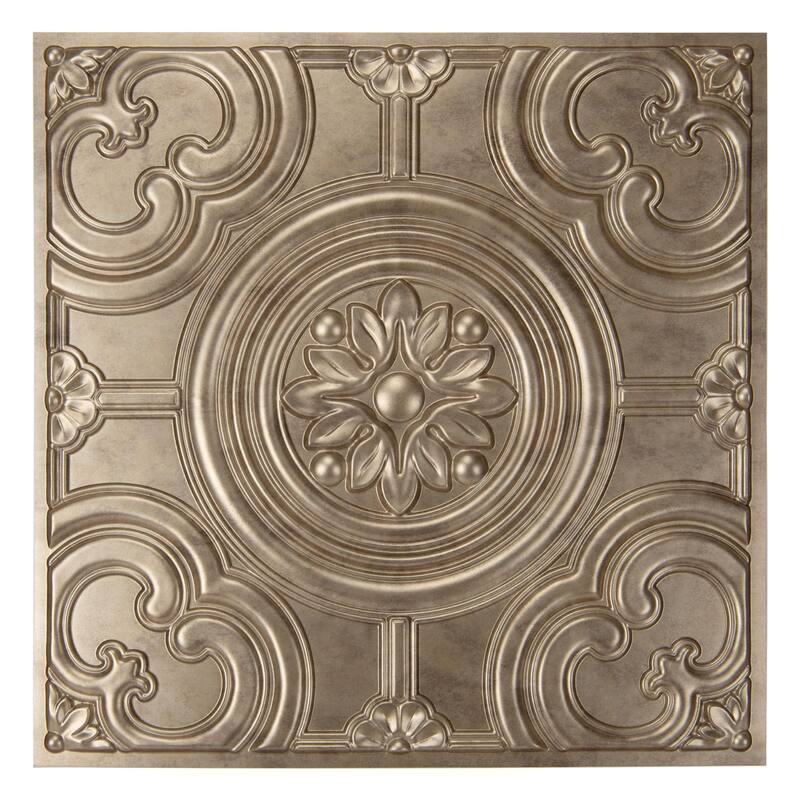 Atr3d 12 Pack 24"x24" 3D Wall Panel Ceiling Tiles Cover 48 Sq.Ft. for Home Decor - Antique Gold