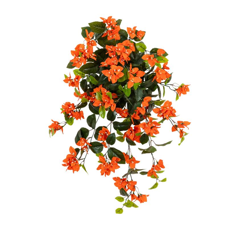 28-in UV Resistant Artificial Bougainvillea Hanging Plant - Set of 2