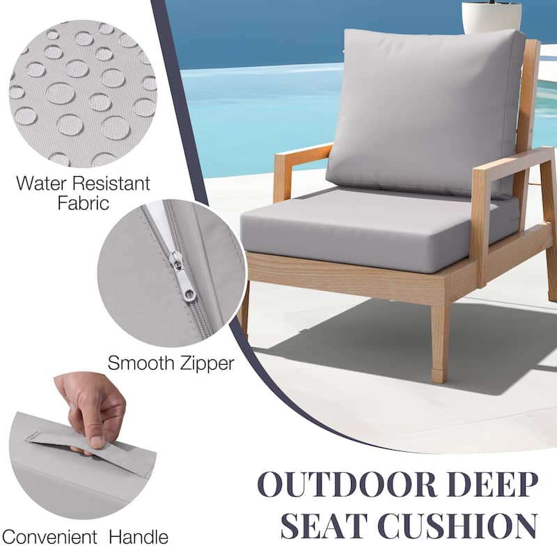 24''x24'' Outdoor Patio Seat Cushion Set with Removable Cover