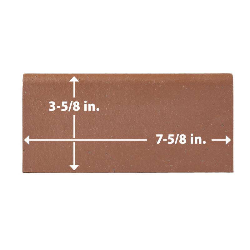 Merola Tile Lincoln Quarry Bullnose Mayflower Red 3-5/8" x 7-5/8" Ceramic Floor and Wall Trim