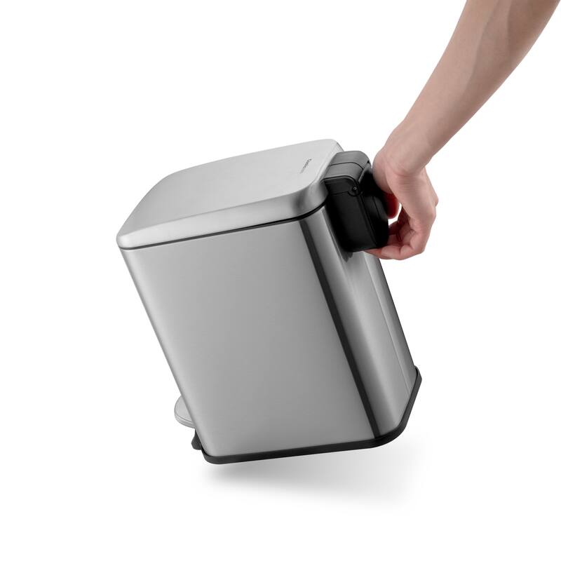 Qualiazero 5L / 1.3 Gal + 5L / 1.3 Gal Slim Stainless Steel Step Can Twin Pack