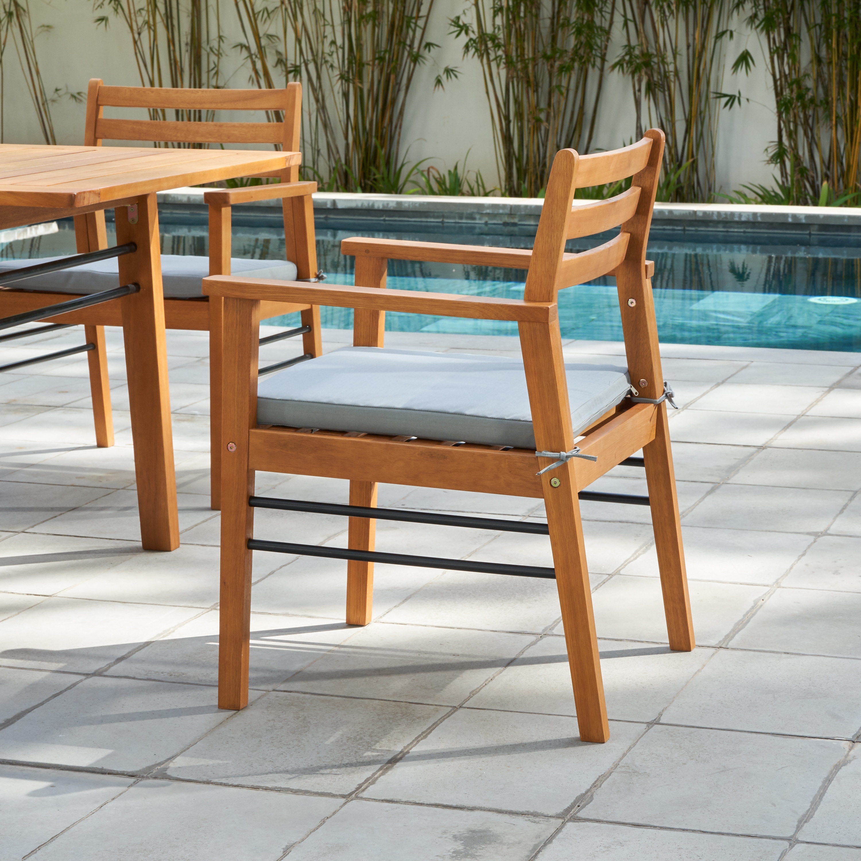 Vifah gloucester contemporary shop patio wood table