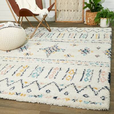 The Curated Nomad Miteos Bohemian Shag Area Rug