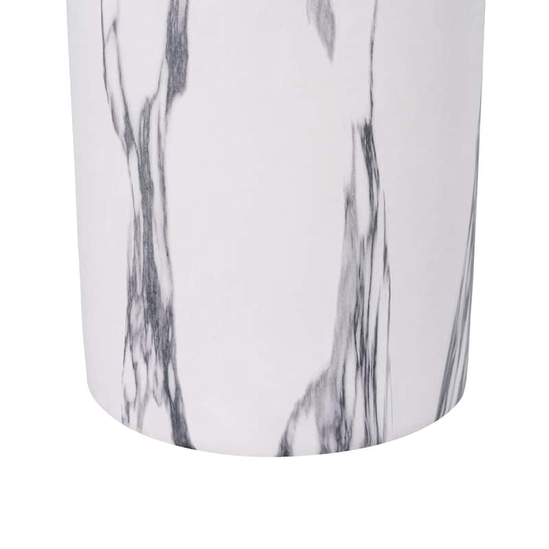 Christopher Knight Home - Lightweight Concrete Sculptural Side Table with Faux Marble Travertine Finish for Indoor & Outdoor