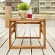 preview thumbnail 3 of 6, Hudson Brown Acacia Outdoor Coffee Table with Glass Top