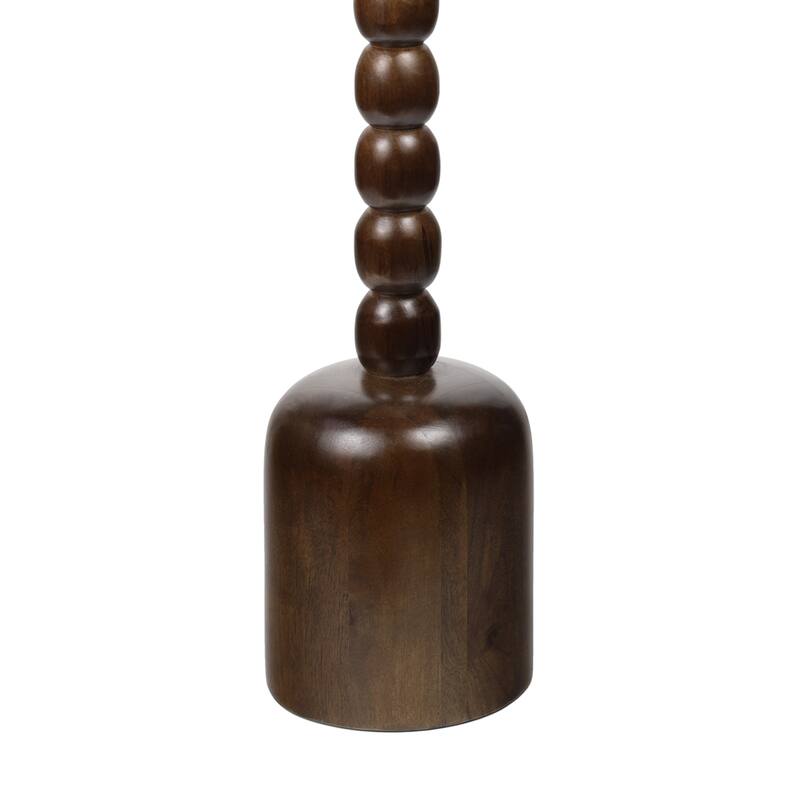 Turner 24.5" Designer Cottage Spindle Wood Drink & End Table, White Marble Top, By JONATHAN Y