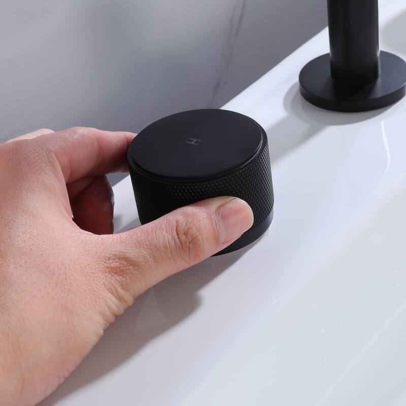 8 Inch Widespread Bathroom Faucet Matte Black Bathroom Sink Faucet 3 Holes Double Handle Modern Basin Vanity Taps