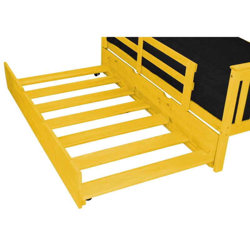 Pine Twin Trundle Unit - Canary Yellow