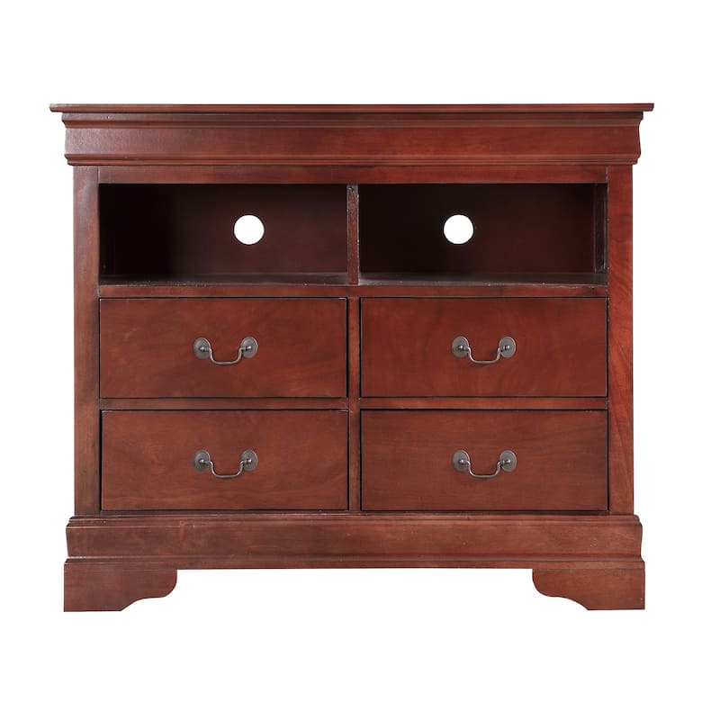 4-Drawer Wooden TV Media Chest - 42" - Brown