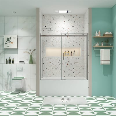 Bathtub Shower Door,Sliding Door,with 5/16" Tempered Glass