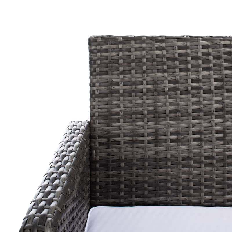 SAFAVIEH Outdoor Aboka Wicker/ Steel 4-piece Patio Conversation Set