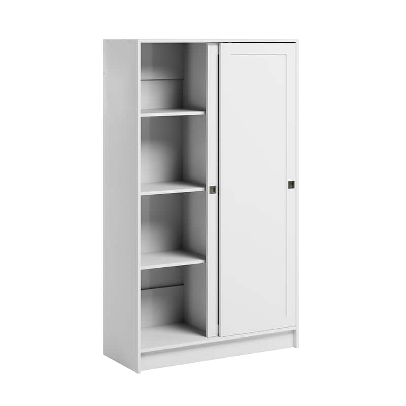 Prepac Elite Plus 38" W White Storage Cabinet, 65" Tall Pantry Cupboard with 2 Fixed and 4 Adjustable Shelves