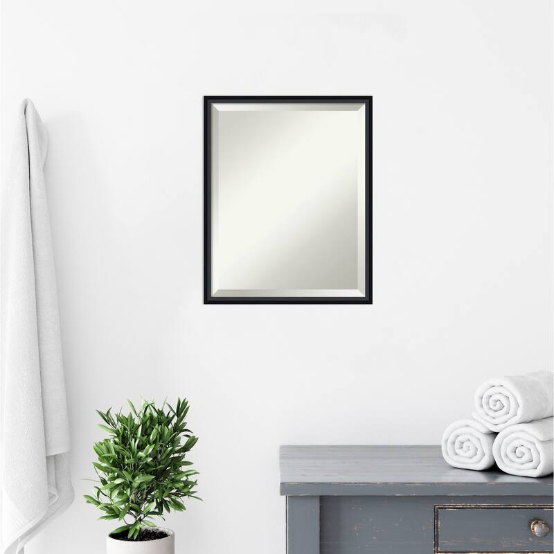 Beveled Wood Bathroom Wall Mirror - Lucie Frame