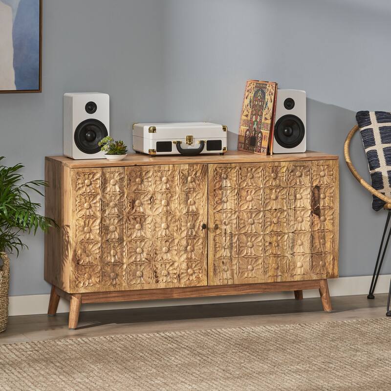 Retro Storage Cabinet TV Stand File Cabinet Coffee Cabinet with Shelves, Buffet Cabinet Cupboard Hallway Cabinet