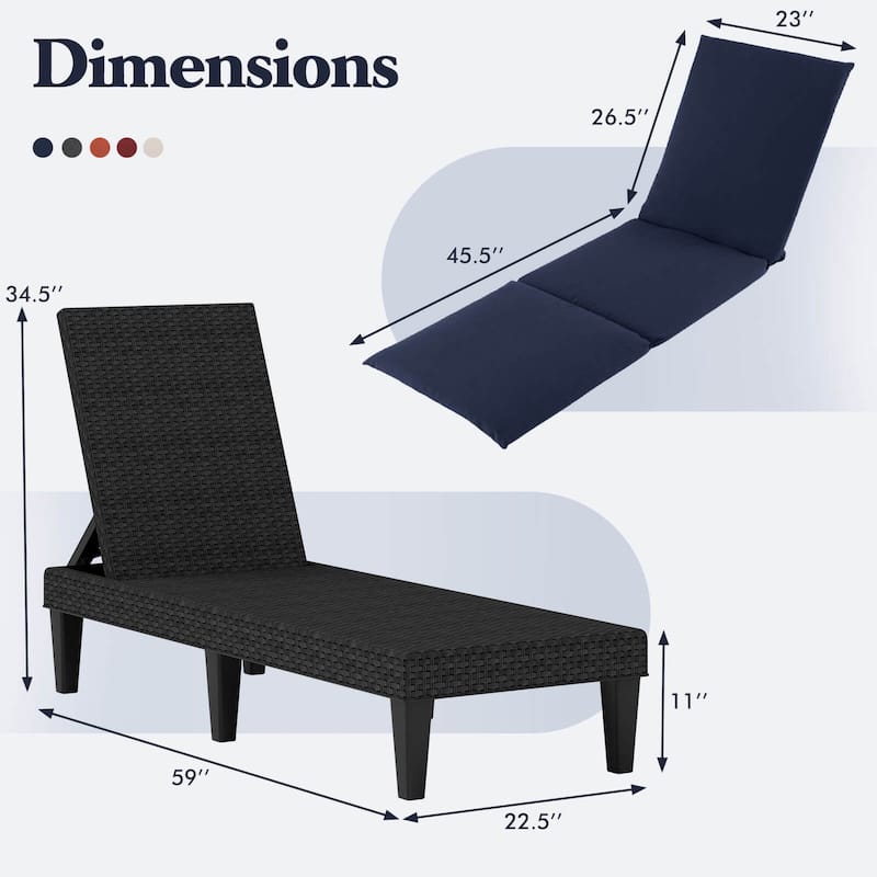 Costway Patio Lounge Chair Recliner Chair with 3-Position Adjustable - See Details