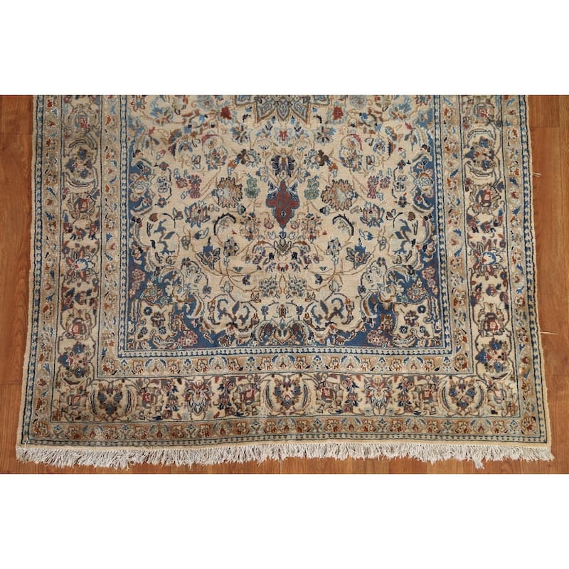 Clearance Antique Floral Nain Persian Wool Area Rug Hand-knotted - 3'10" x 6'6"