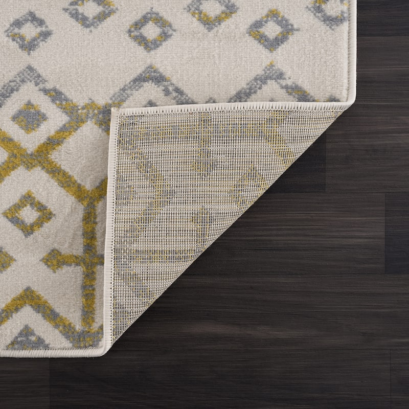 Beverly Rug Modern Bohemian Trellis Indoor Area Rug with Jute Backing for Living Room, Kitchen, Bedroom
