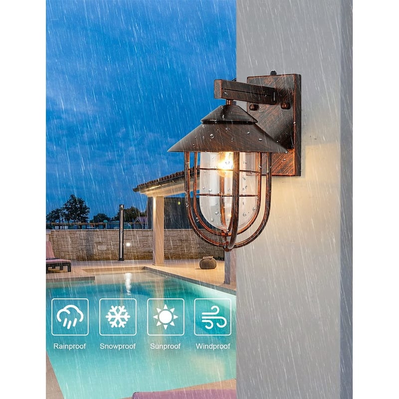 Rust house wall lights industrial wall mount vintage dusk to dawn light