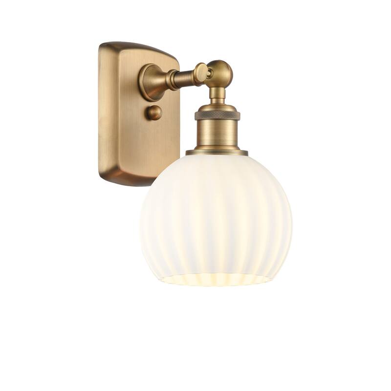 Innovations Lighting 516-1W-9-6 White Venetian Sconce White Venetian