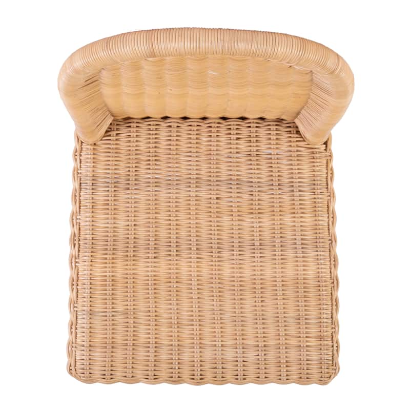 Flora Rattan 30" Scalloped Edge Bar Stool