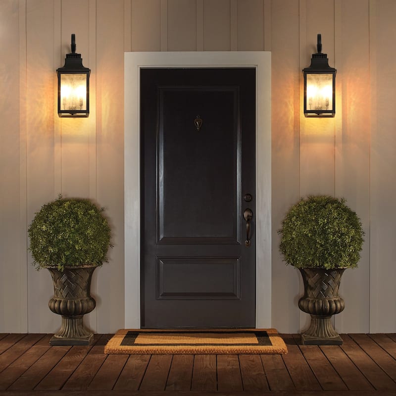 Large Outdoor Wall Lamps With Glass(2pack) - Black