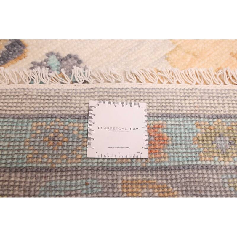 ECARPETGALLERY Hand-knotted Modern Oushak Ivory Wool Rug - 8'11 x 12'3