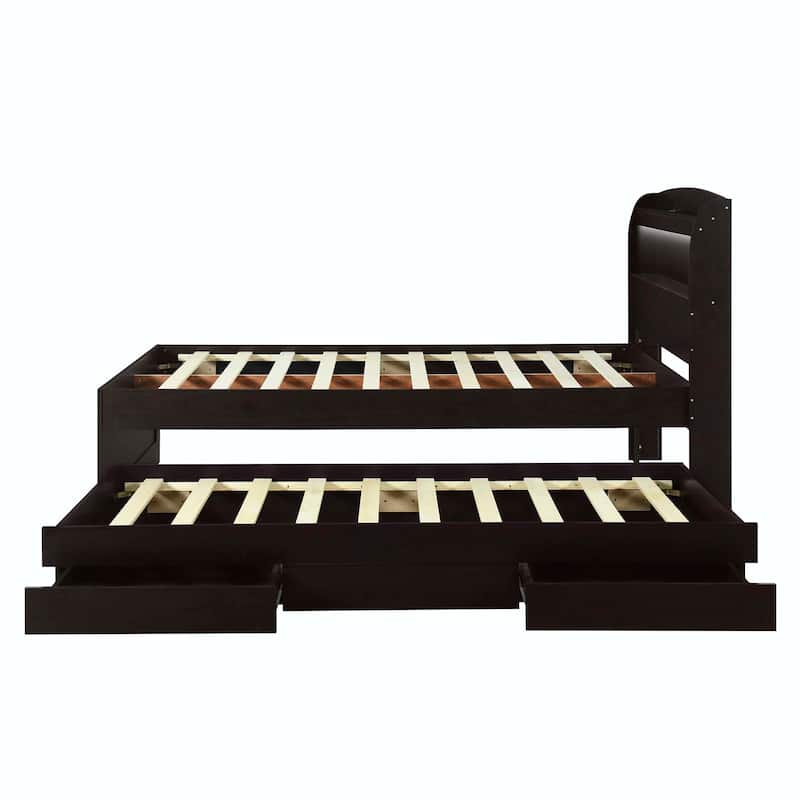 Platform Bed with Storage LED Headboard