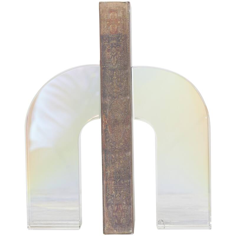Crystal Geometric Arched Bookends - Set of 2 Clear - Roche River Decor