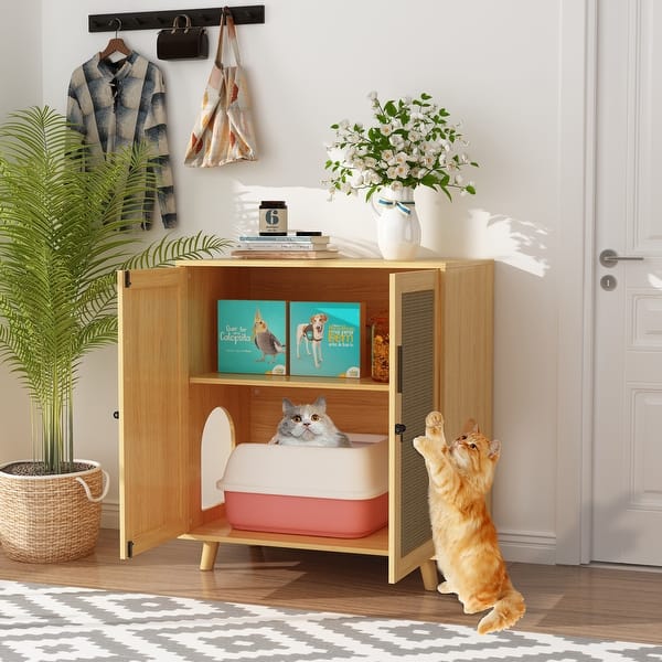 Litter Enclosure Furniture Cat Litter Hidden Furniture Buffet Cat