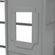 preview thumbnail 13 of 11, Gray Twin Size Solid Wood House Loft Bed with Ladder