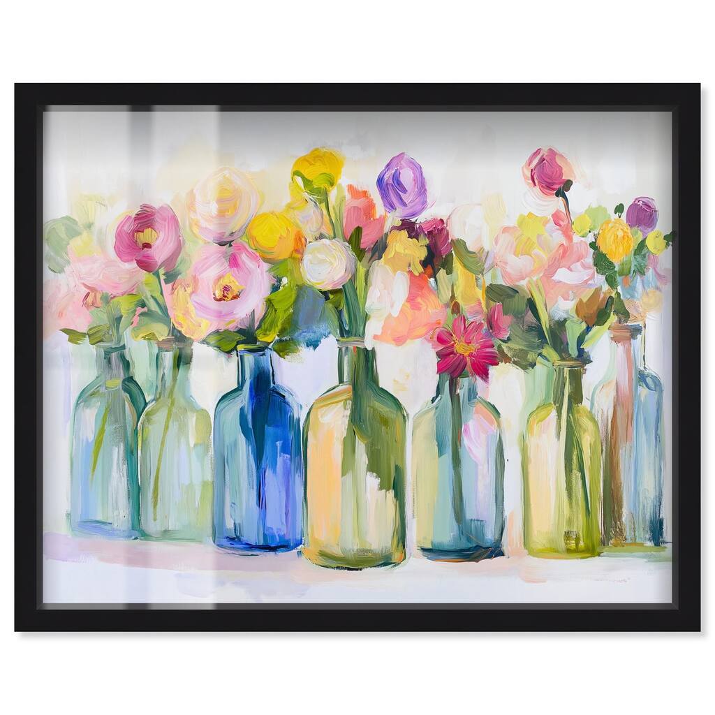 Bottles and Blooms Shadowbox by Art Remedy