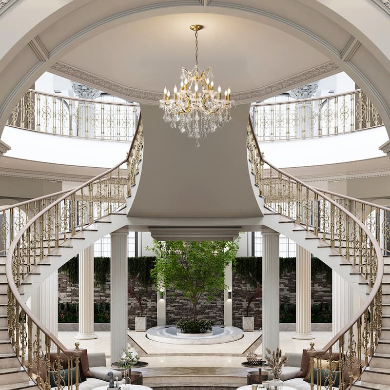 KAYLA Large Crystal Chandelier 28-49in Chandelier Light Fixture Modern Maria Theresa Crystal Chandeliers