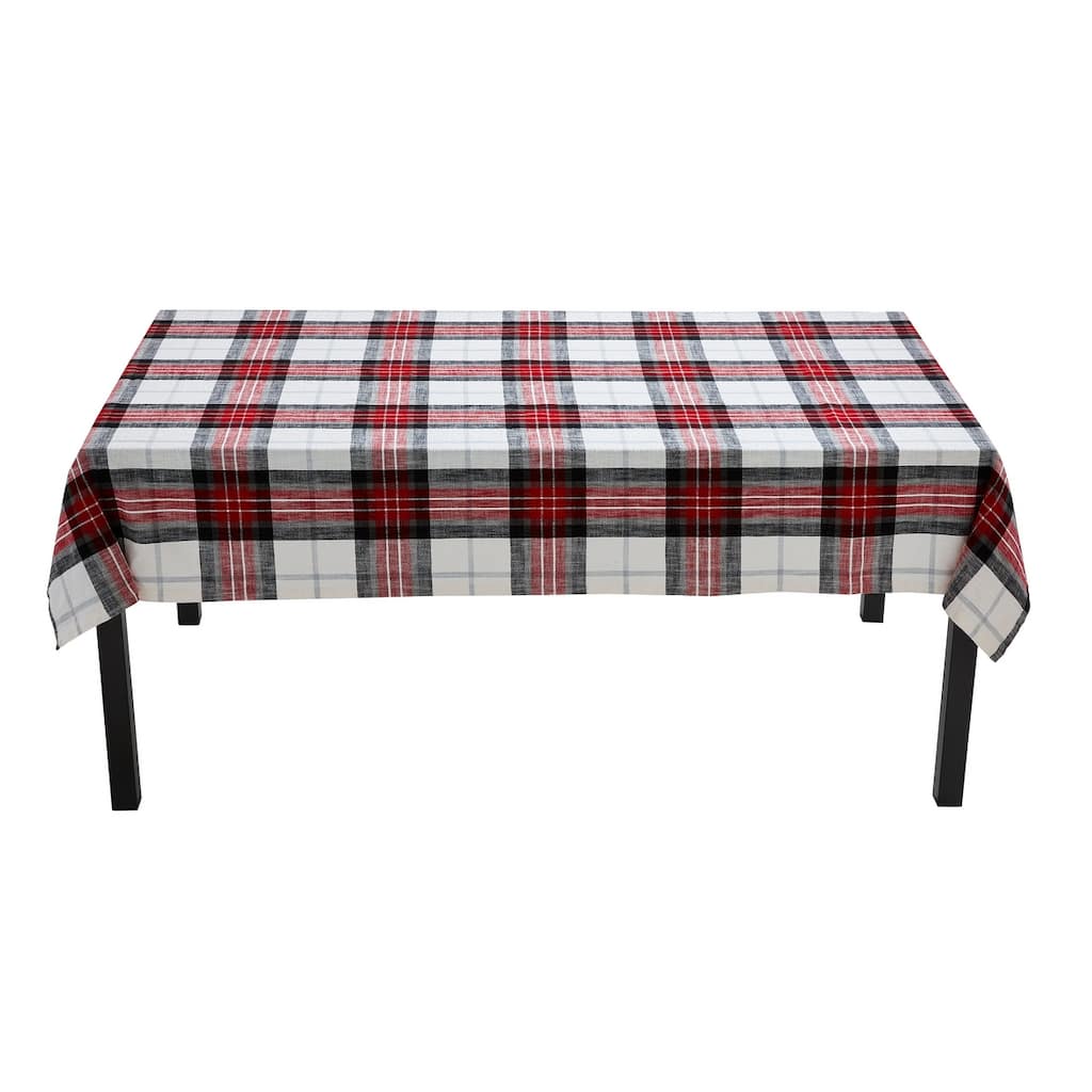 Lodge Plaid 60x108 Tablecloth - Perfect for Christmas Dining, Machine Washable, Stylish Table Decor