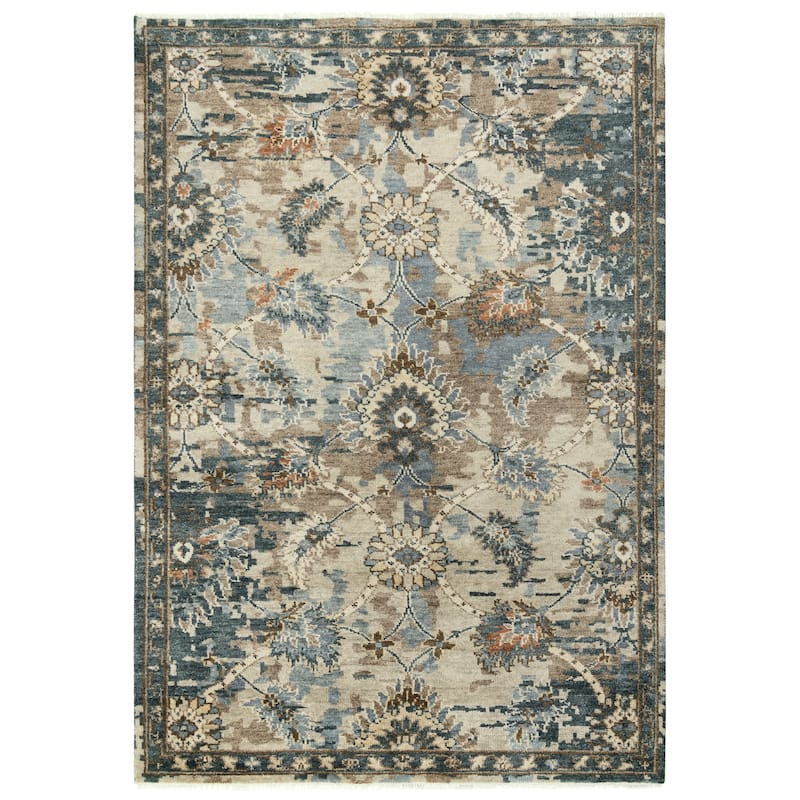 Alora Decor Mila Natural, Beige Oriental Hand-tufted Wool Blend Rug - 9' x 12'