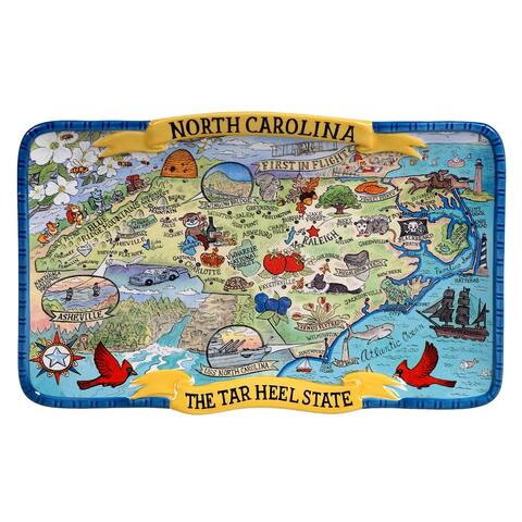 Certified International North Carolina Souvenir Rectangular Platter