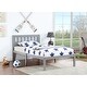preview thumbnail 8 of 12, Twin Size Bed Frame with Headboard - Solid Pine Wood, Sturdy Slatted Design Gray
