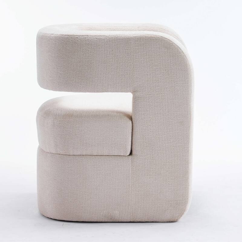 Set of 1 Square Barrel Shaped Boucle Upholstered Accent Armchair