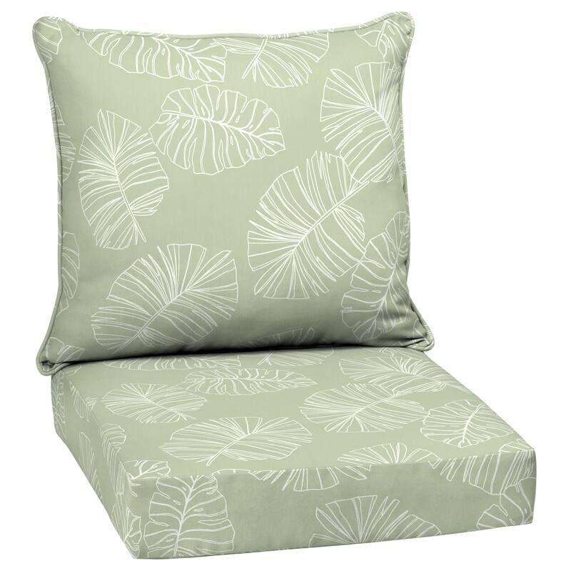 ARDEN Outdoor Deep Seat Set - 24 W x 24 D in. - Coastal Green Leaf