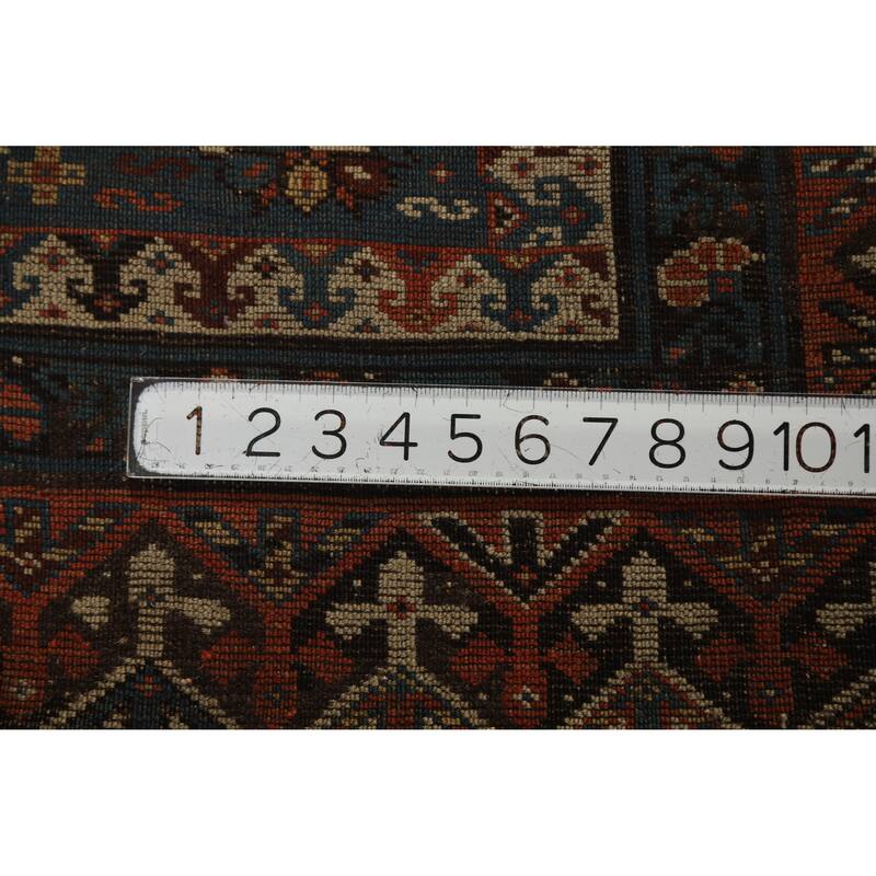 Hand Knotted Oriental 100% Wool Carpet Traditional Tribal Navy Blue & Blues Kazak Area Rug - 8' 6'' X 3' 8''