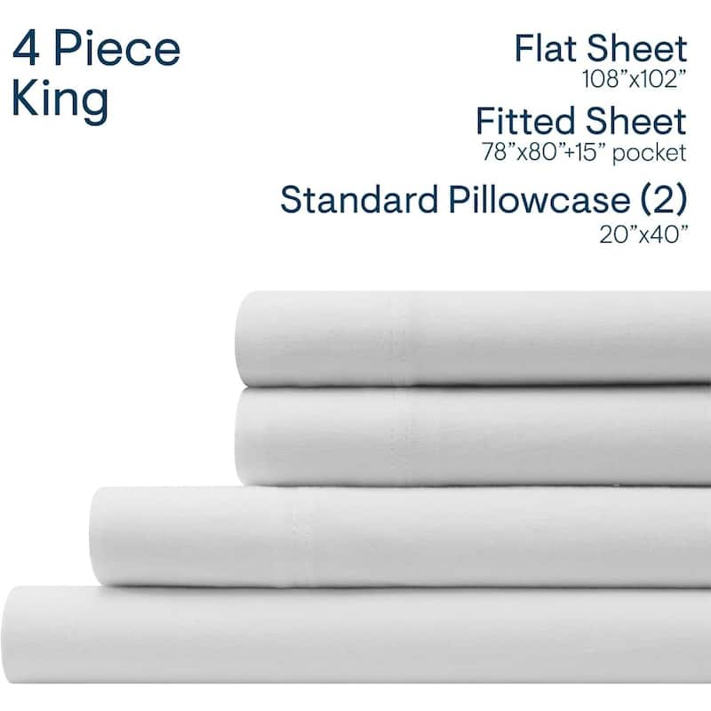 Aeropostale Super Soft White Jersey Knit Sheet Set All-Season Comfort - King