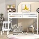 preview thumbnail 13 of 19, Full Size Wooden Loft Bed with Platform and Ladder - Sturdy and Stylish