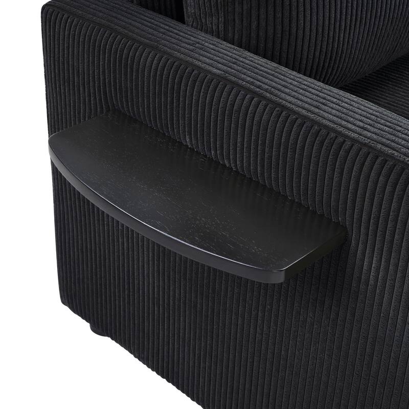 Sofa with foldable mattress, foldable side table
